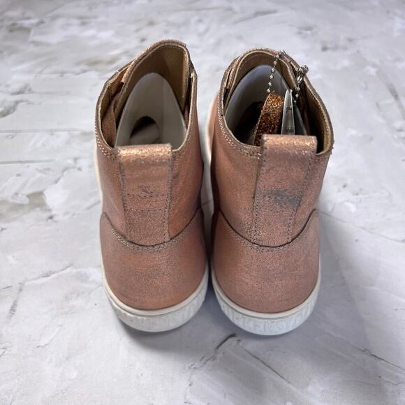 NEW Birkenstock Bartlett Metallic Rose High Top Sneakers SIZE 38 US 7 Narrow NIB - Picture 9 of 11